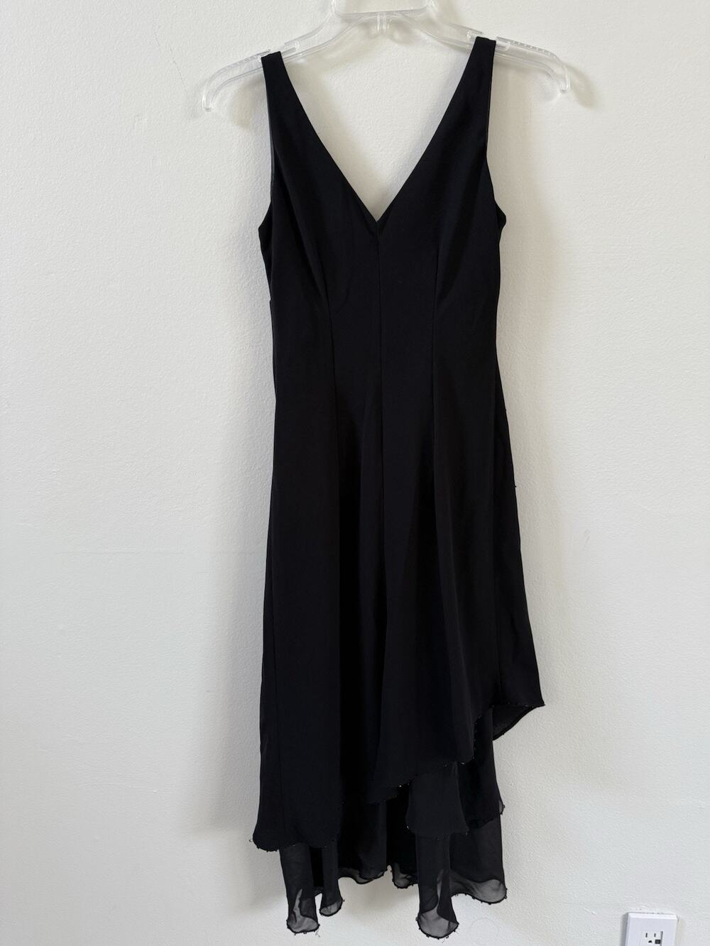 EVAN PICONE Women’s Black Sleeveless V-neck Beads Embellishment Dress Sz 4